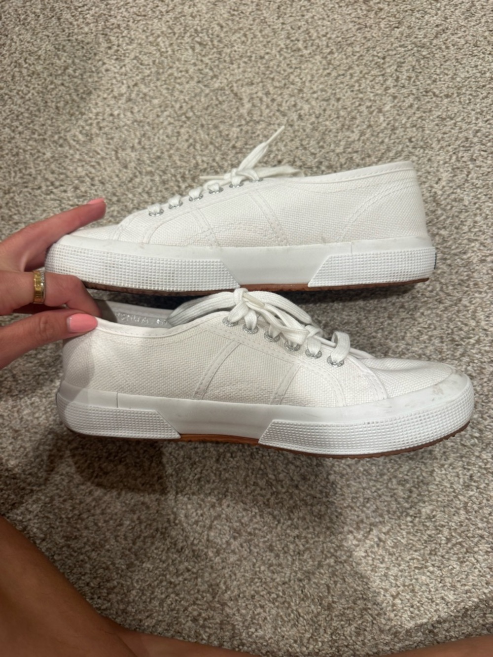 Superga Women’s White Low-Top Canvas Sneakers size 9 - Picture 4 of 6